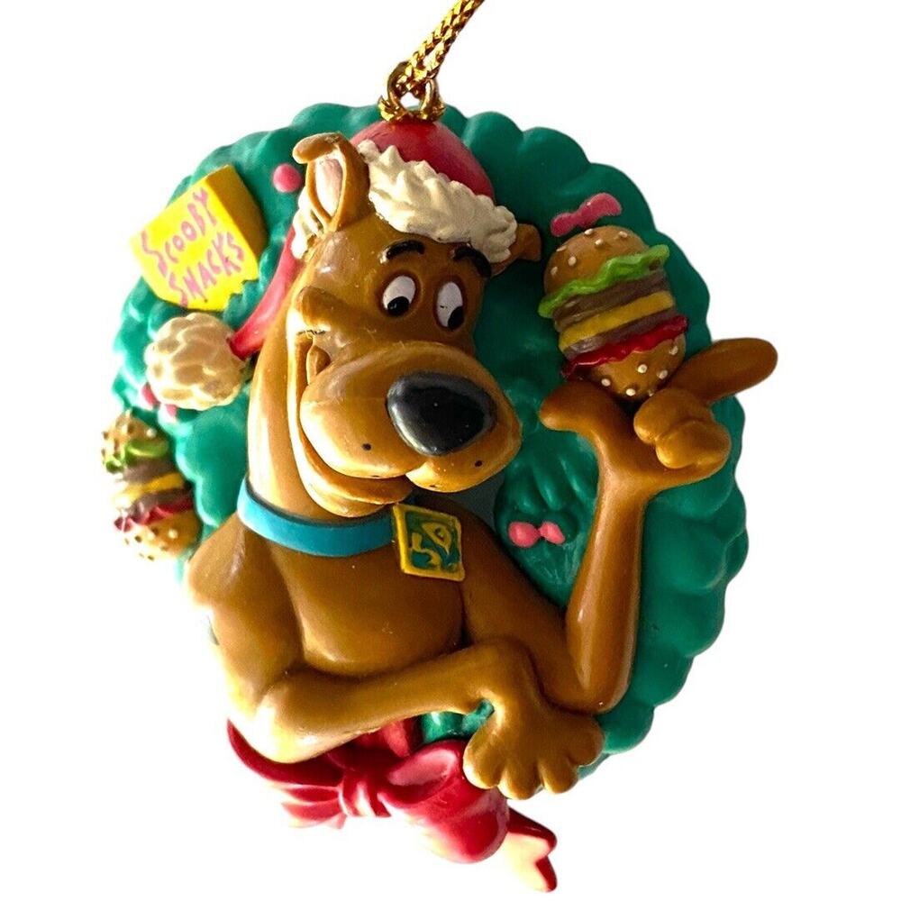 Vintage Scooby Doo Christmas Ornament Wreath Scooby Snacks Hanna Barbera 1998 - Picture 3 of 8
